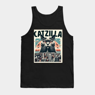 Catzilla Funny Cat Kitten Design Tank Top